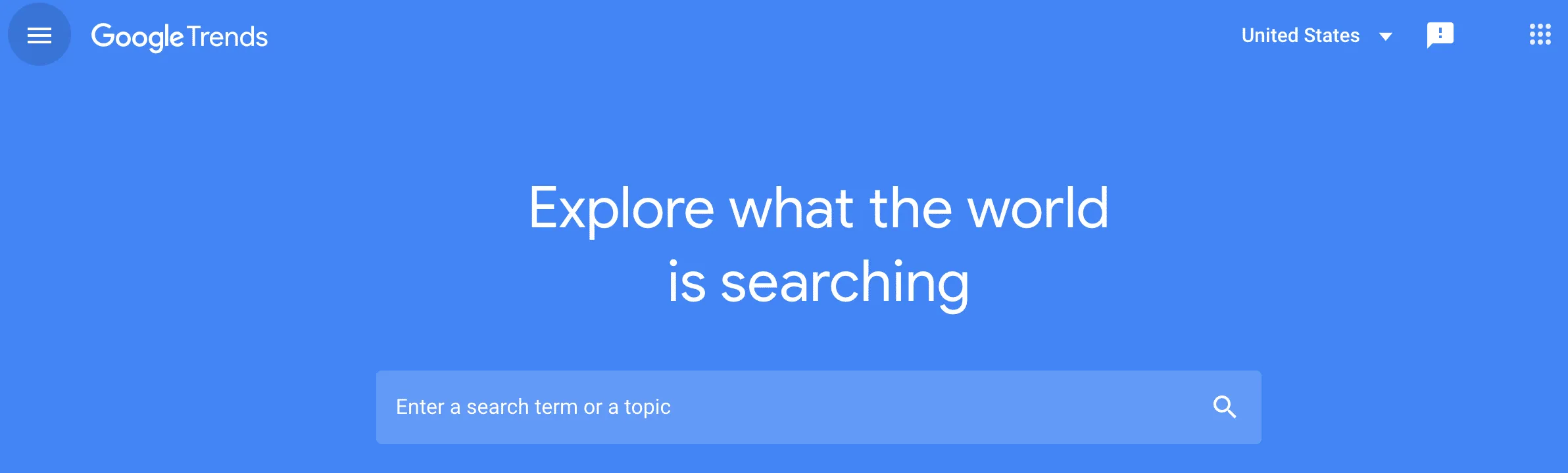 google trends homepage