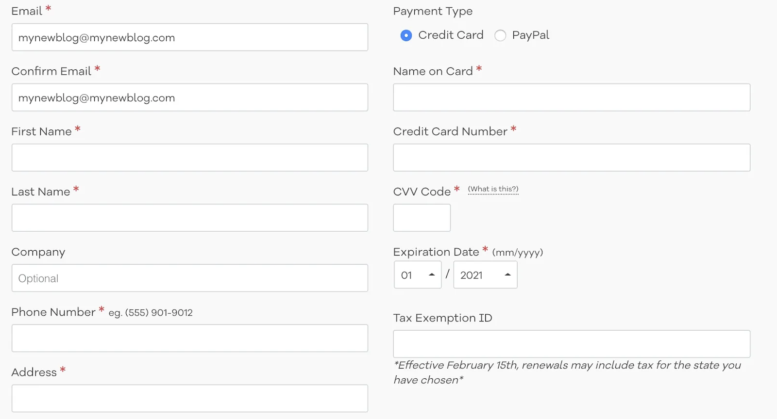 hostgator billing information
