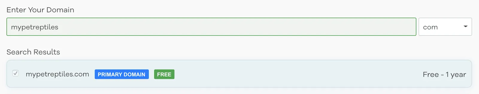 hostgator choose a domain
