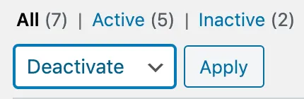 plugins deactivate